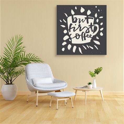 First Coffee Canvas Painting Synthetic Frame – ArtzFolio.com