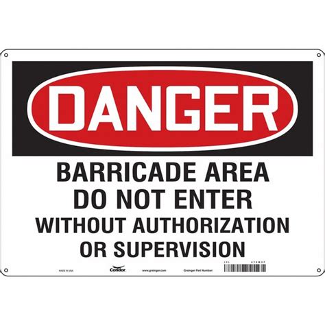 Condor Safety Sign, 14 in H, 20 in W, Fiberglass, Horizontal Rectangle ...