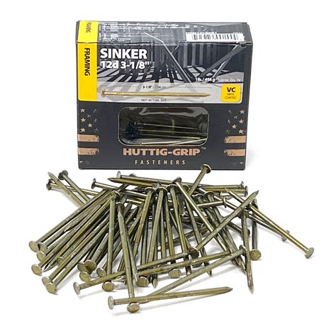 Huttig-Grip 3-1/8" Vinyl Coated Framing Sinker Nails, 12D - Walmart.com