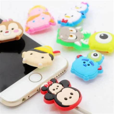 Cute Cartoon Mobile Earphone And Cable Protecting Clips