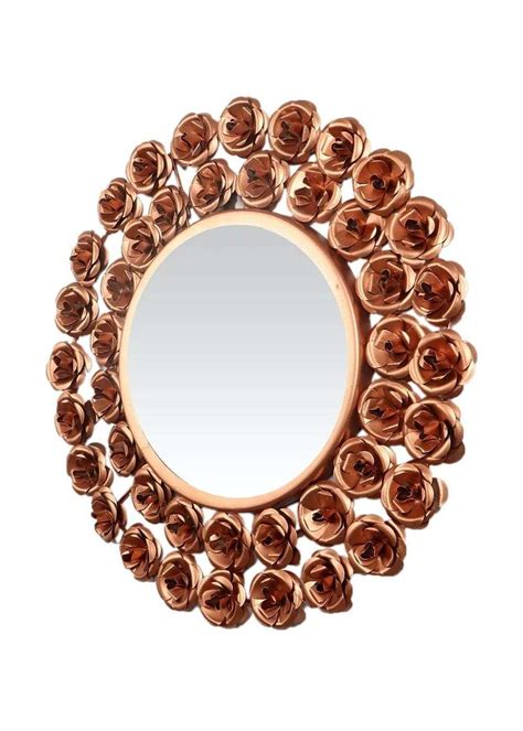 Rose Design Wall Mirror - Set of 2 | Round Wall Mirror – Writings On ...