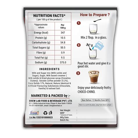 Brew Lab Combo Of Frappuccino Premix + Choco Chino Premix-1 Kg X 2 ...