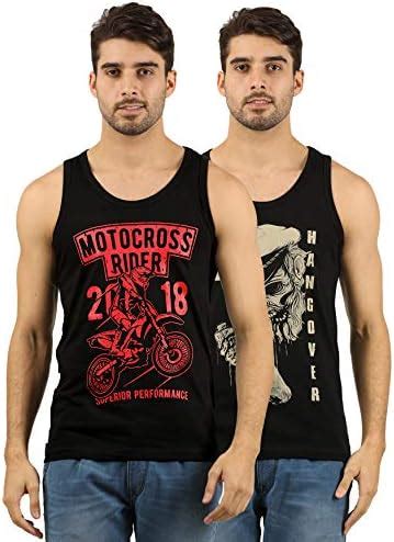 THE ARCHER Men's Printed Sleeveless Vest Combo (Bike, Hangover, Medium ...