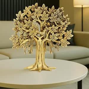 CATRESS Pure Brass Kalpavriksha Tree Showpiece (9 inches, 1.030 Kg ...