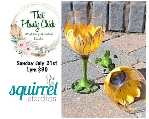 Sunflower Wine Glass Painting Workshop at That Planty Chick Studio ...