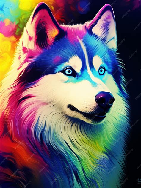 Premium Photo | Husky with Colorful Fur