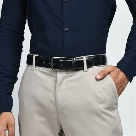 Eclipse Black Leather Belt — MaheTri