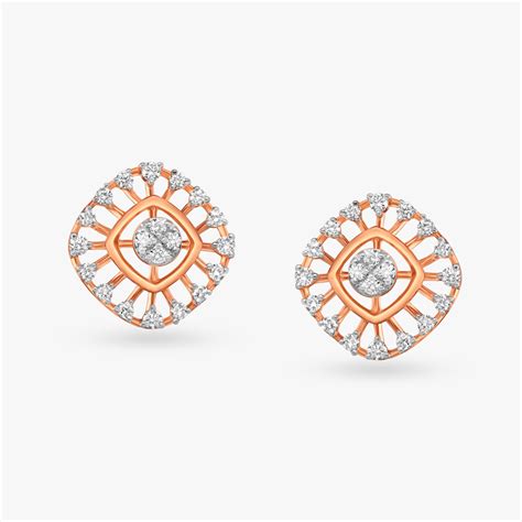 Rosy Glints Stud Earrings