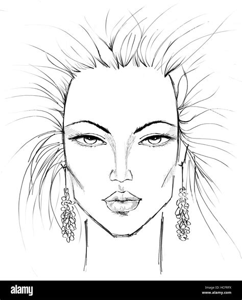 Face Outline Template Girl