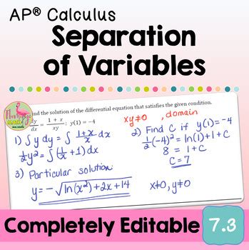 Image result for Calculus Separation of Variables