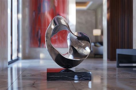 Abstract sculpture as a focal point in a foyer oct | Premium AI ...