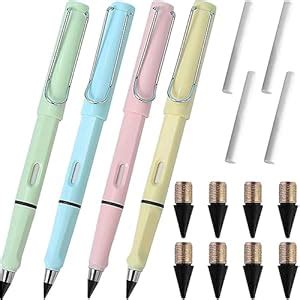 FLTON 12 Pcs Portable Erasable Inkless Pencil Set(4 Pcs Everlasting ...
