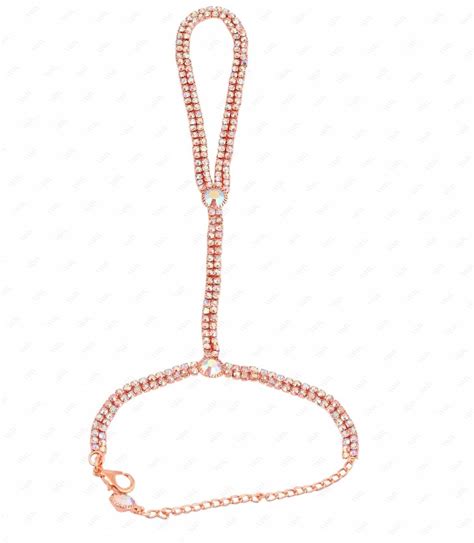 VAMA Fashions Rose Gold Stone HathPhool Diamond Bridal Finger Ring ...