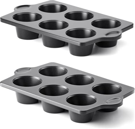 HONGBAKE Nonstick Jumbo Muffin Pan, 2 Pack Large Cupcake Tin for Baking ...
