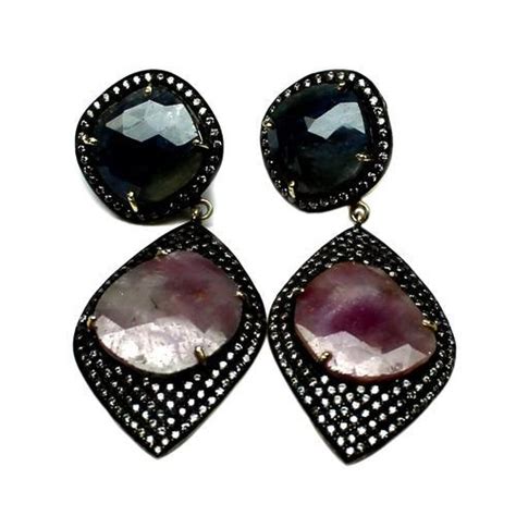 Sliced Sapphire Jewellery - 925 Sterling Silver Sapphire Vermeil Gold ...