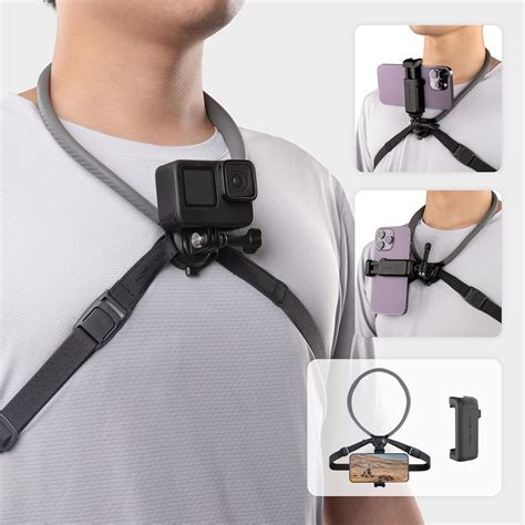 PGYTECH CapLock Magnetic POV Neck Mount with Phone Clip for DJI OSMO ...