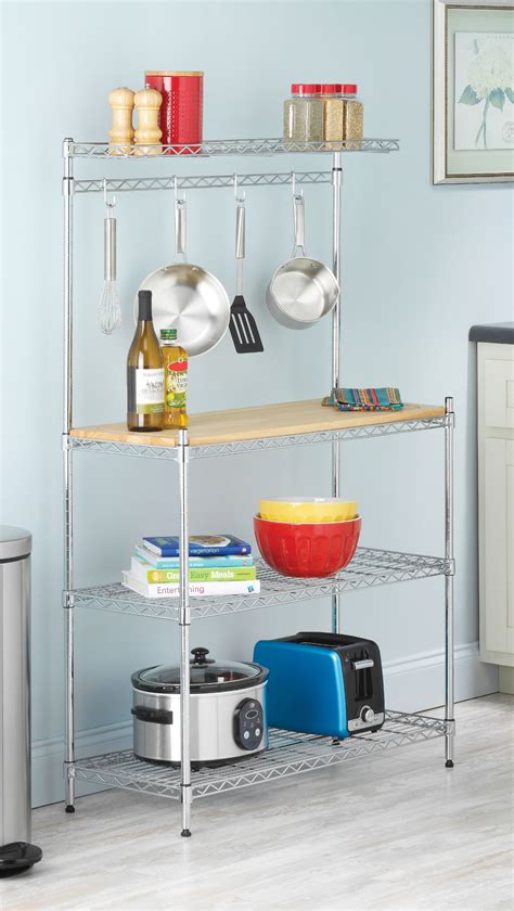 Corner Bakers Rack With Cabinet | Interior Design