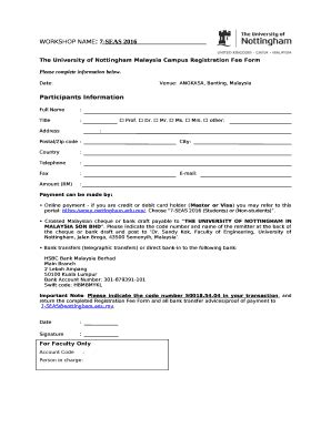 The University of Nottingham Malaysia Campus Registration Fee Doc ...