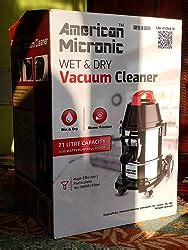 American MICRONIC- Wet & Dry Vacuum Cleaner, 21 Litre Stainless Steel ...