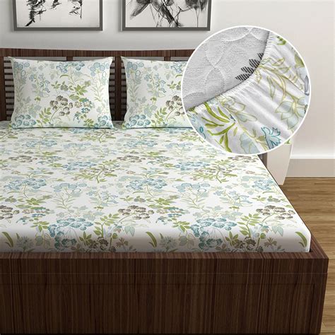 Vintage Floral Fitted Bedsheet For Double Bed | Divine Casa