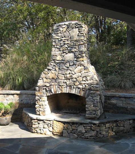 Outdoor Stone Fireplace