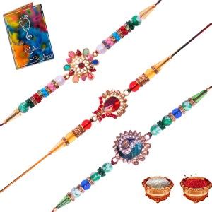 Earnam Gold Finish Rakhi Set Price in India - Buy Earnam Gold Finish ...