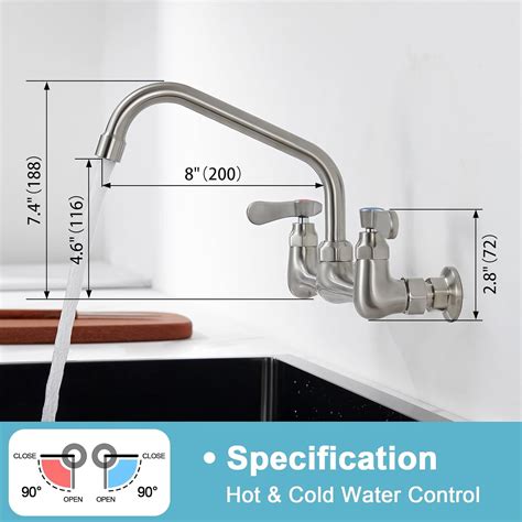 Favorpo Wall Mount Kitchen Sink Faucet 8 Inches Center Wall India | Ubuy