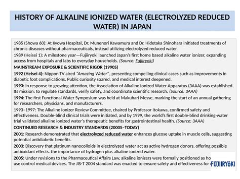 History of Alkaline Ionized Water(Electrolyzed Reduced water).. | PPTX