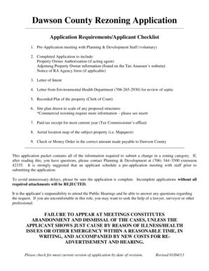 Fillable Online dawsoncounty Application Requirements/Applicant ...