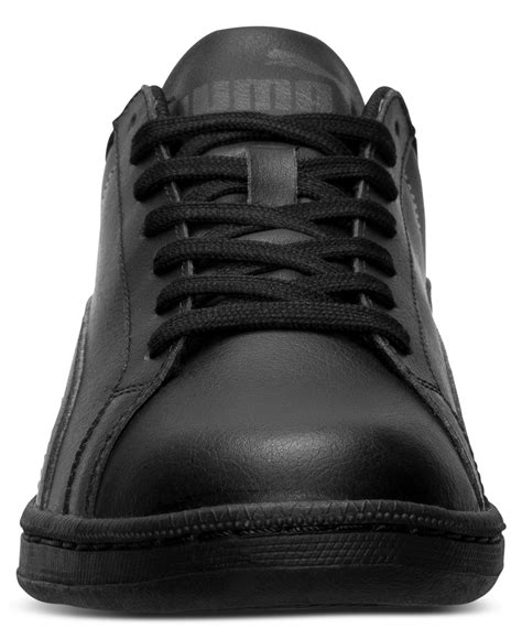 PUMA Men'S Smash Leather Casual Sneakers From Finish Line in Black for ...