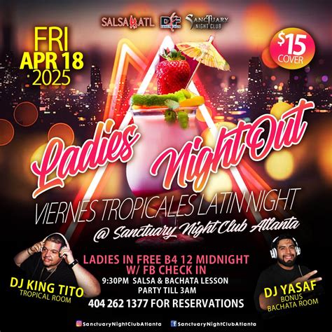 Apr 18 | Ladies Night out Latin Night Atlanta - Bonus Bachata Room ...