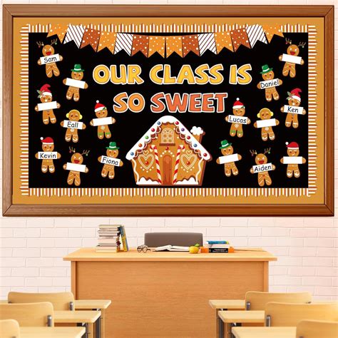 Amazon.com: Christmas Gingerbread Bulletin Board Set Christmas Classroom Decoration Winter ...