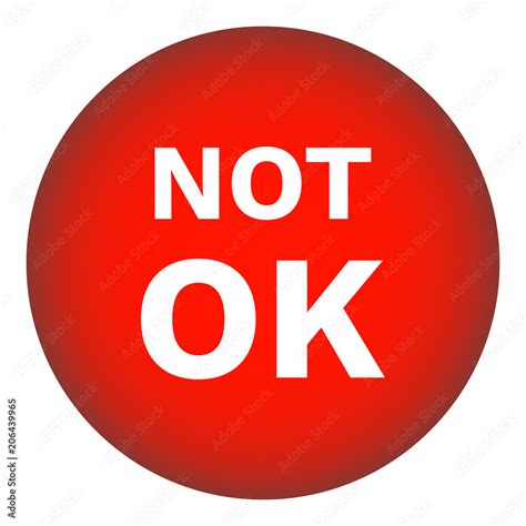 NOT OK round button. Red. Vector icon. Stock Vector | Adobe Stock