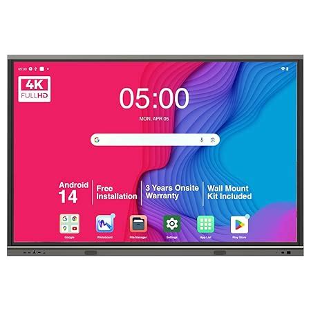 BIG VUE 65 Inches Interactive Flat Panel, White Board 4K UHD Multi ...