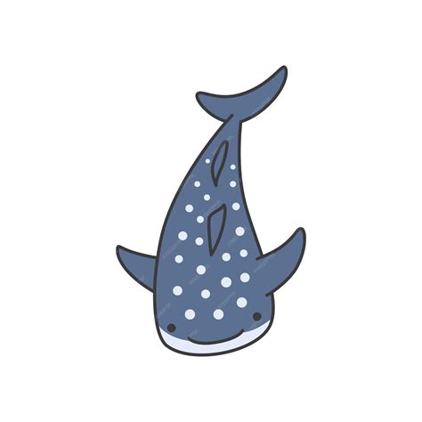 Premium Vector | Cute hand drawn whale shark isolated on white ...