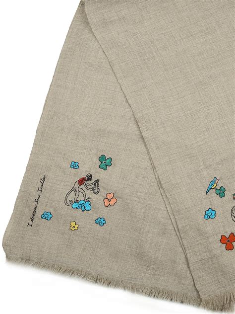 Monkey See Monkey Do Stole (Multi-colours on Natural) – The Art-chives