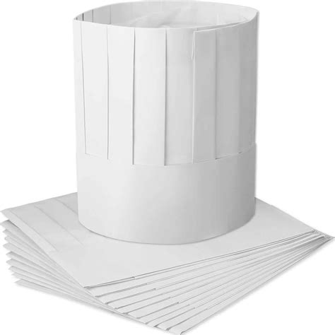 WILLBOND 12 Pack Disposable 9 Inch Paper Chef Tall Hat Set Adjustable ...