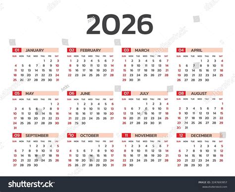 2026 Year Calendar Word Template With Holidays - Free Printable Templates