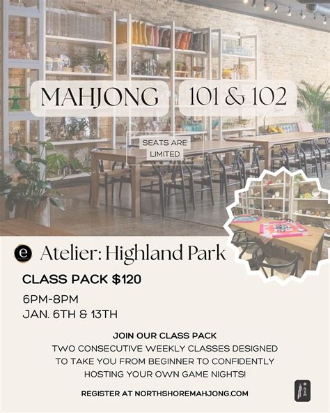 Mahjong Class Pack: 101 & 102, Highland Park, IL 60035, 6 January 2026 ...