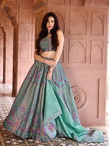 PURVAJA Self Design Semi Stitched Lehenga Choli - Buy PURVAJA Self ...