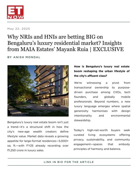Real Estate News: Why NRIs and HNIs are betting BIG on Bengaluru’s ...