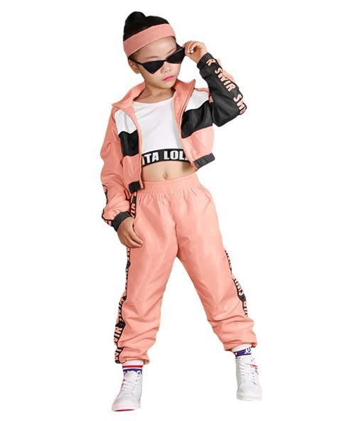 Lolanta 3pcs Girls Hip Hop Clothes 80s Retro Colorblock Tracksuit ...