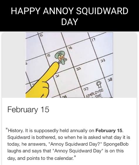 NATIONAL ANNOY SQUIDWARD DAY!! | Fandom