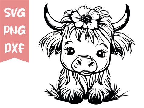 Cute Highland Cow Svg, Highland Cow Png Graphic by Lemon Chili ...