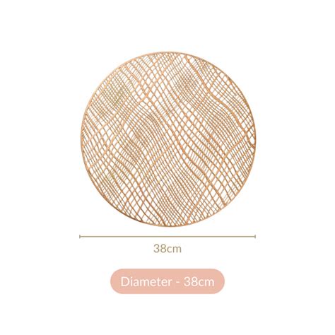 Round Designer Table Mat Gold Set Of 6 Online - Premium Table Mat ...