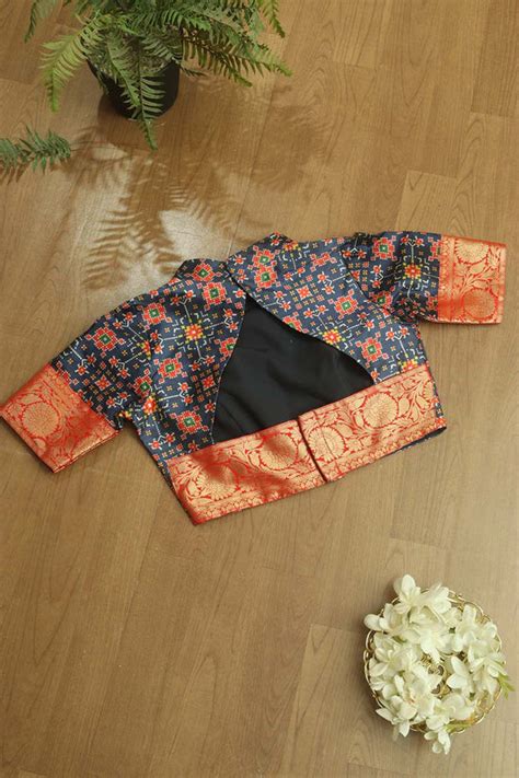 Shop the Stunning Blue Digital Printed Patola Design Tussar Silk High ...