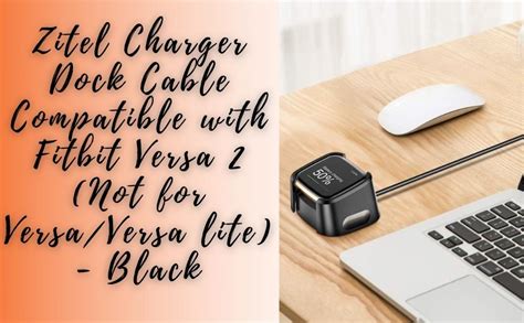 Zitel® Charger Dock Cable for Fitbit Versa 2 – Black (Not Compatible ...