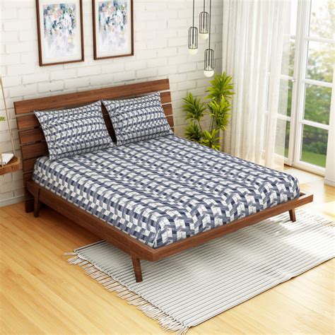Buy SPACES Earthy Stones Printed 3-Piece Bedsheet Set - 224 x 274 cm ...