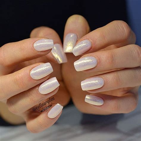 pearl white nails