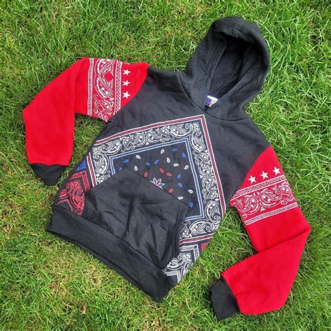 Men's Red and Black Hoodie | Depop
